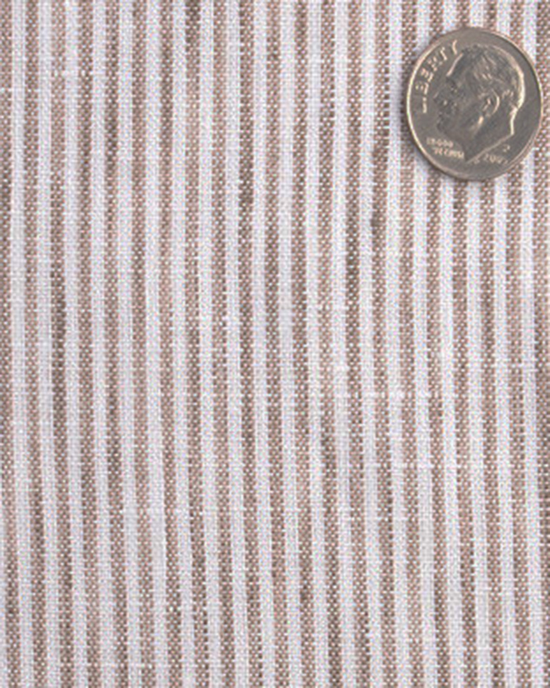 Albini Linen: Brown White Dress Stripes