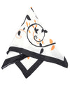 Pocket Square- Black Orange Floral On White