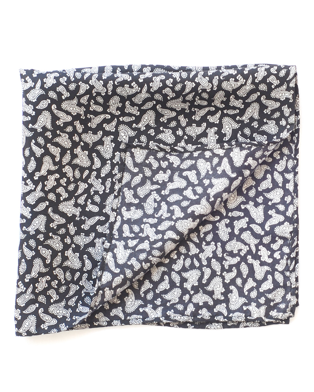 Black Paisley Pocket Square - 1