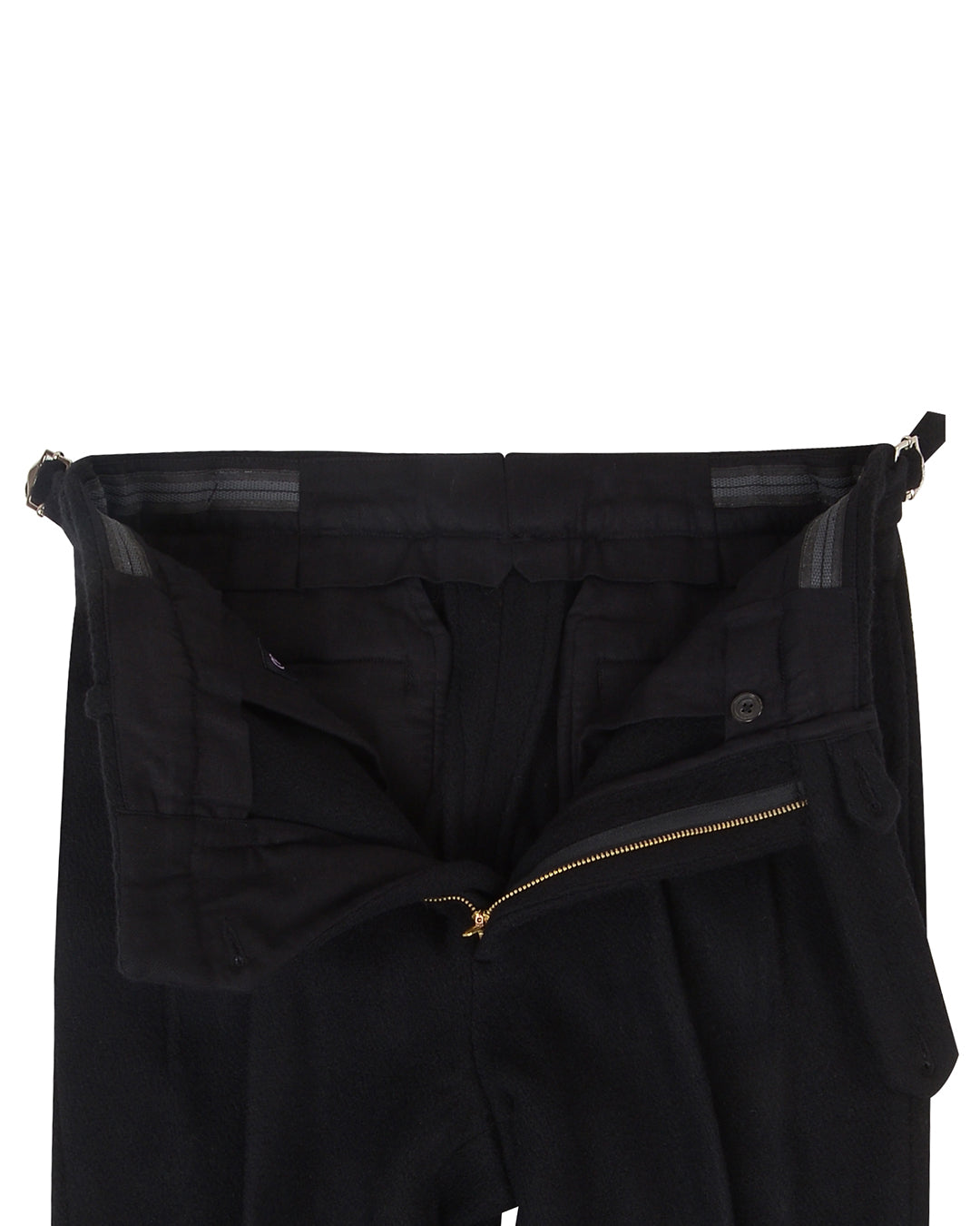 Black Wool Heavy Flannel Pant - 3
