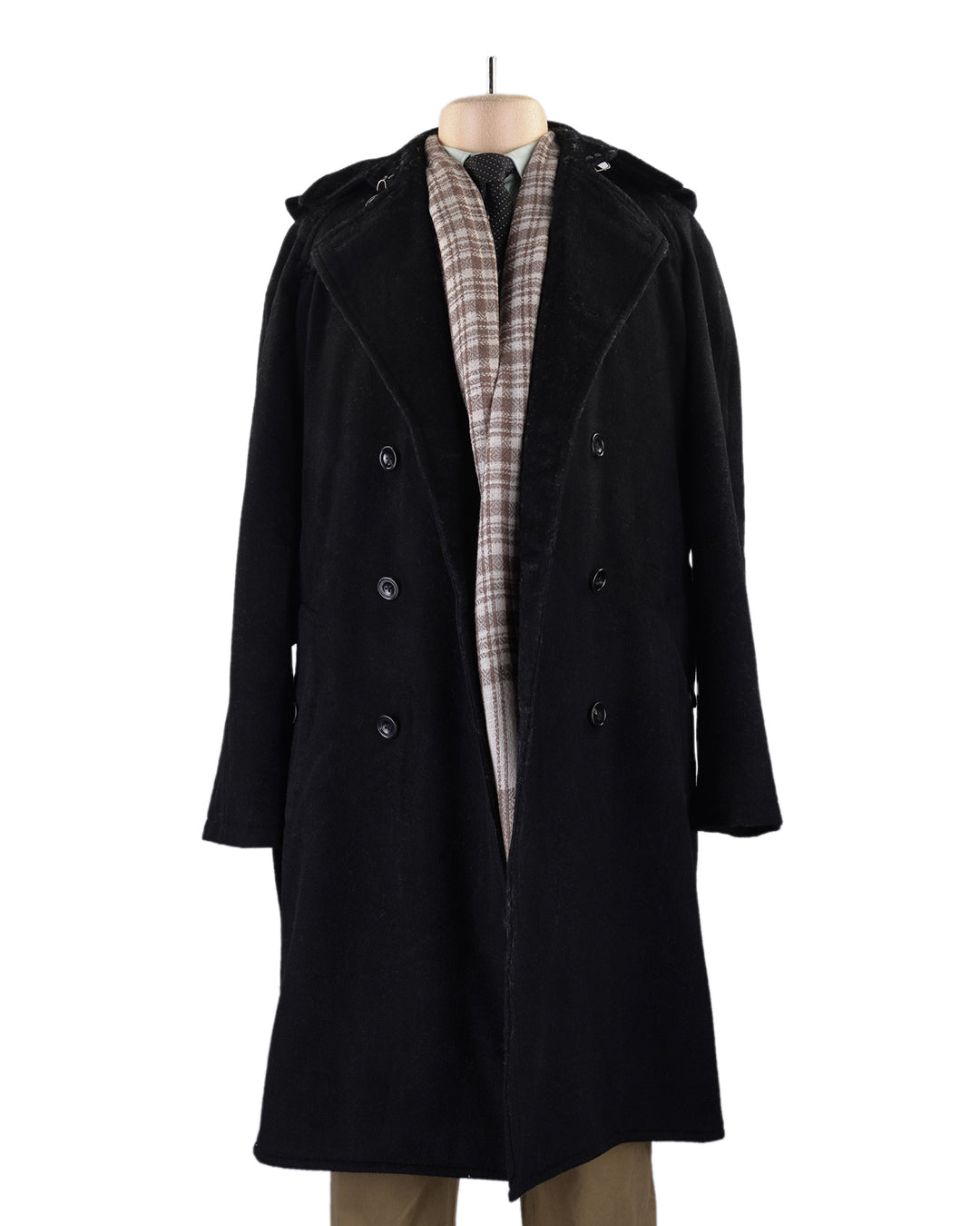 Cashmere Wool Scarf Brown Off-White Checks With Self Design - 5