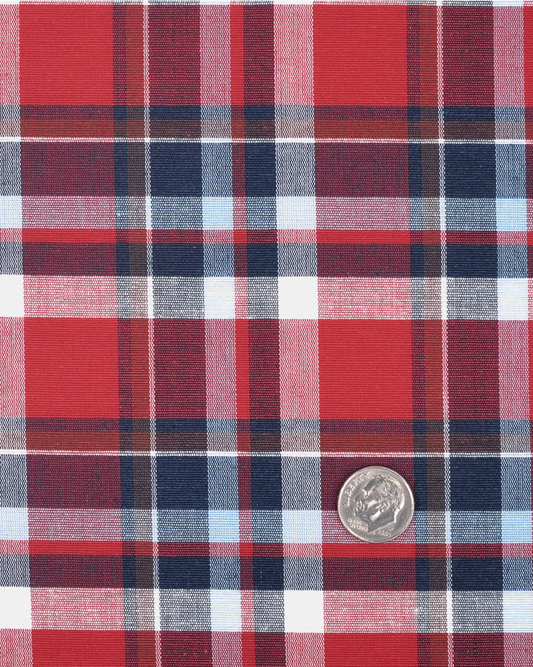 Bright Red Blue Madras Checks - 5
