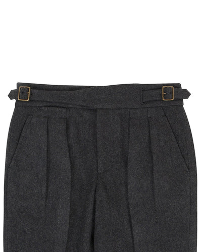 Gurkha Pant in Charcoal Grey Wool Flannel