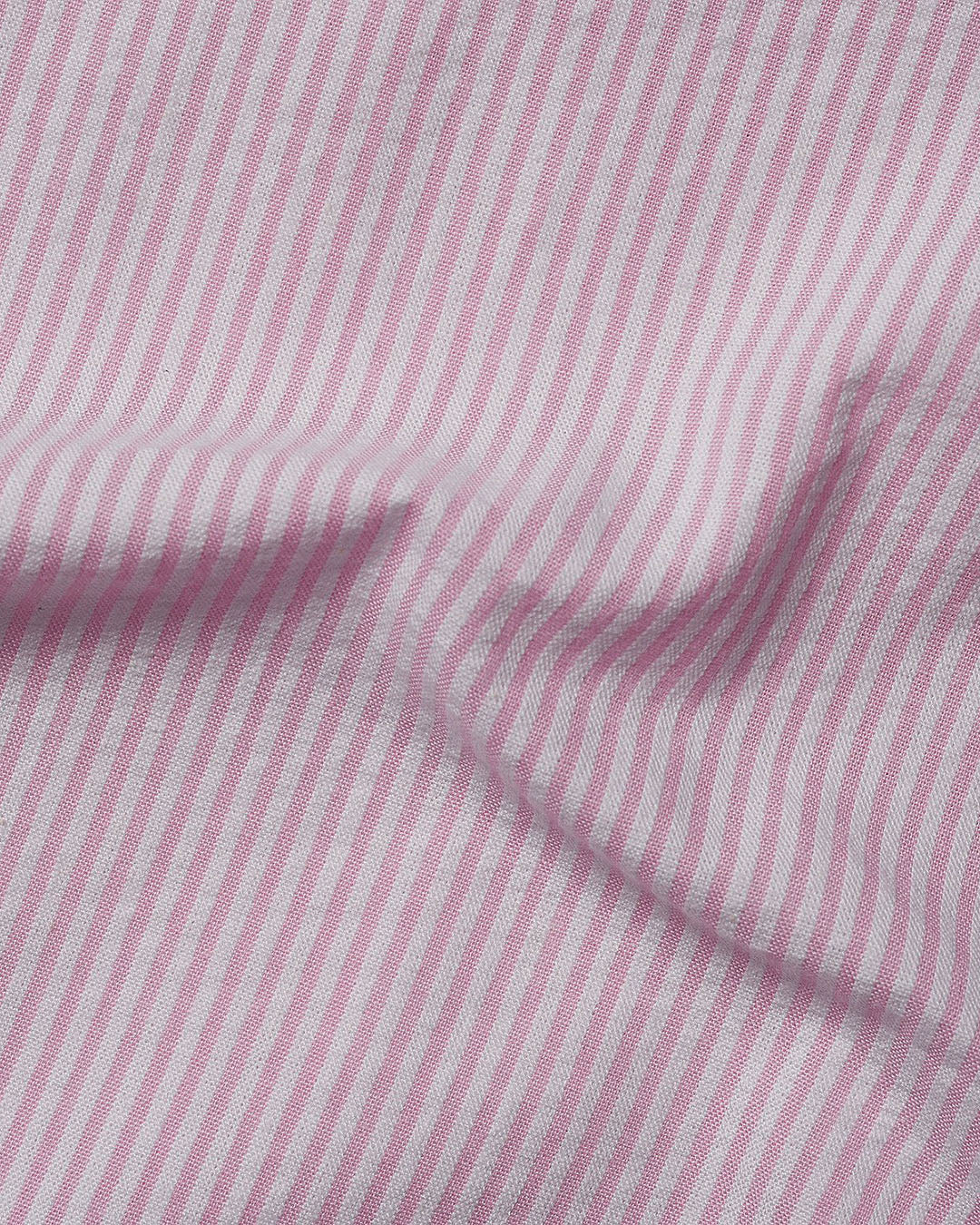 Pink White Pin Stripes Seersucker