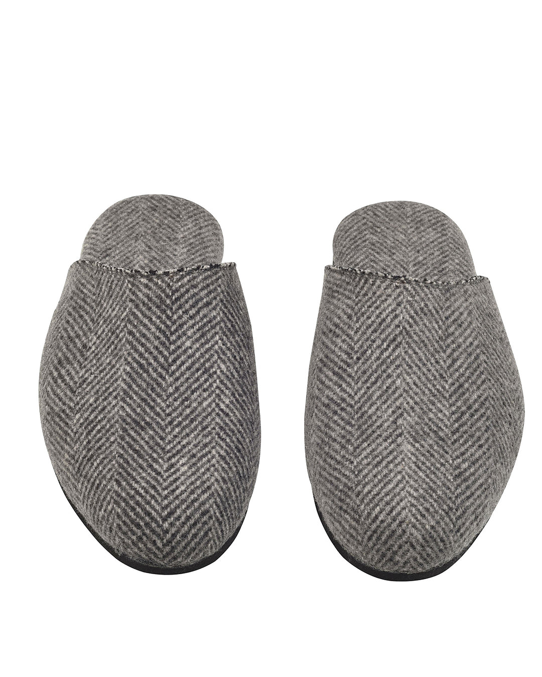Suede-Cashmere Slippers Grey - 1