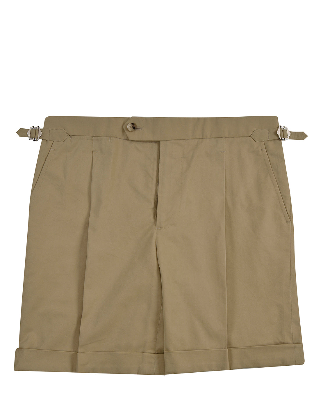 Dark Beige Plain Shorts - 2