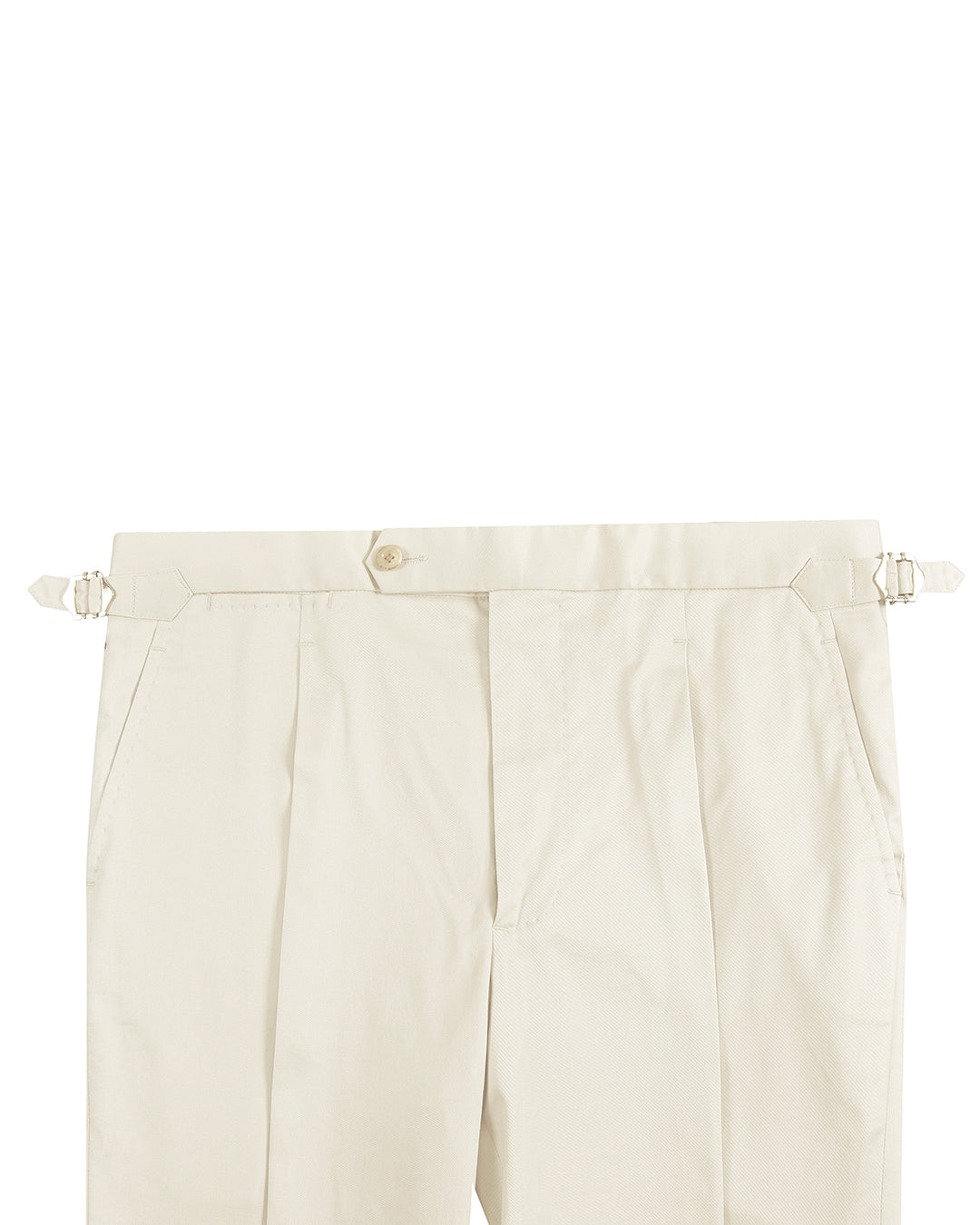 Ivory Cotton Twill Dress Pant