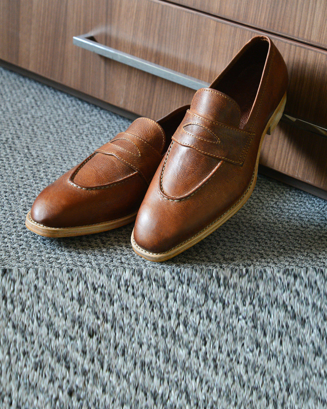 Tan Penny Loafers - 1