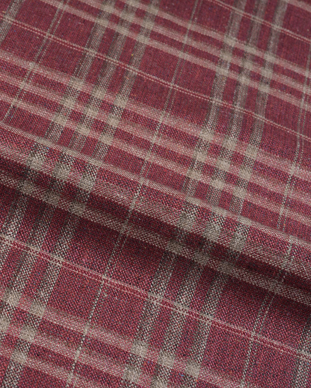 EThomas Maroon Windowpane Checks