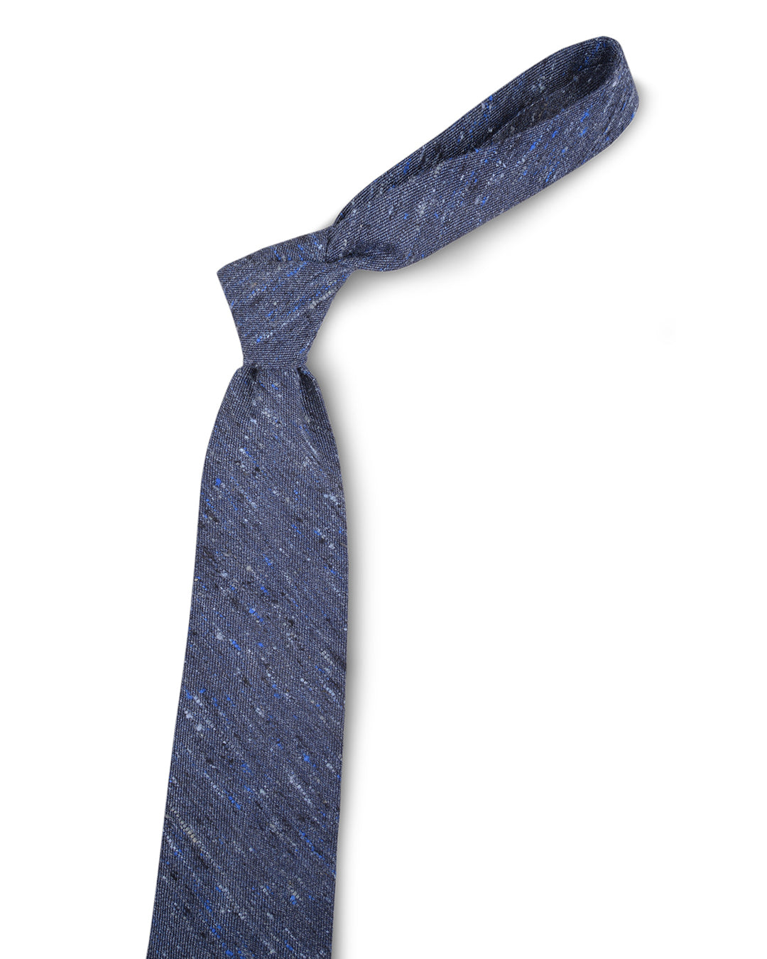 Dark Blue Raw Silk Tie - 3