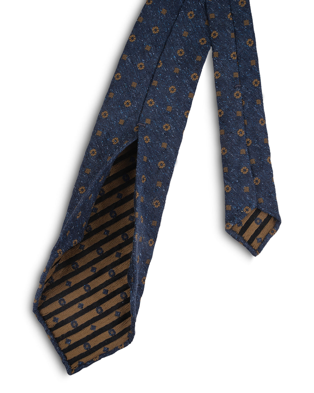 Bronze floral on Dark blue Tie