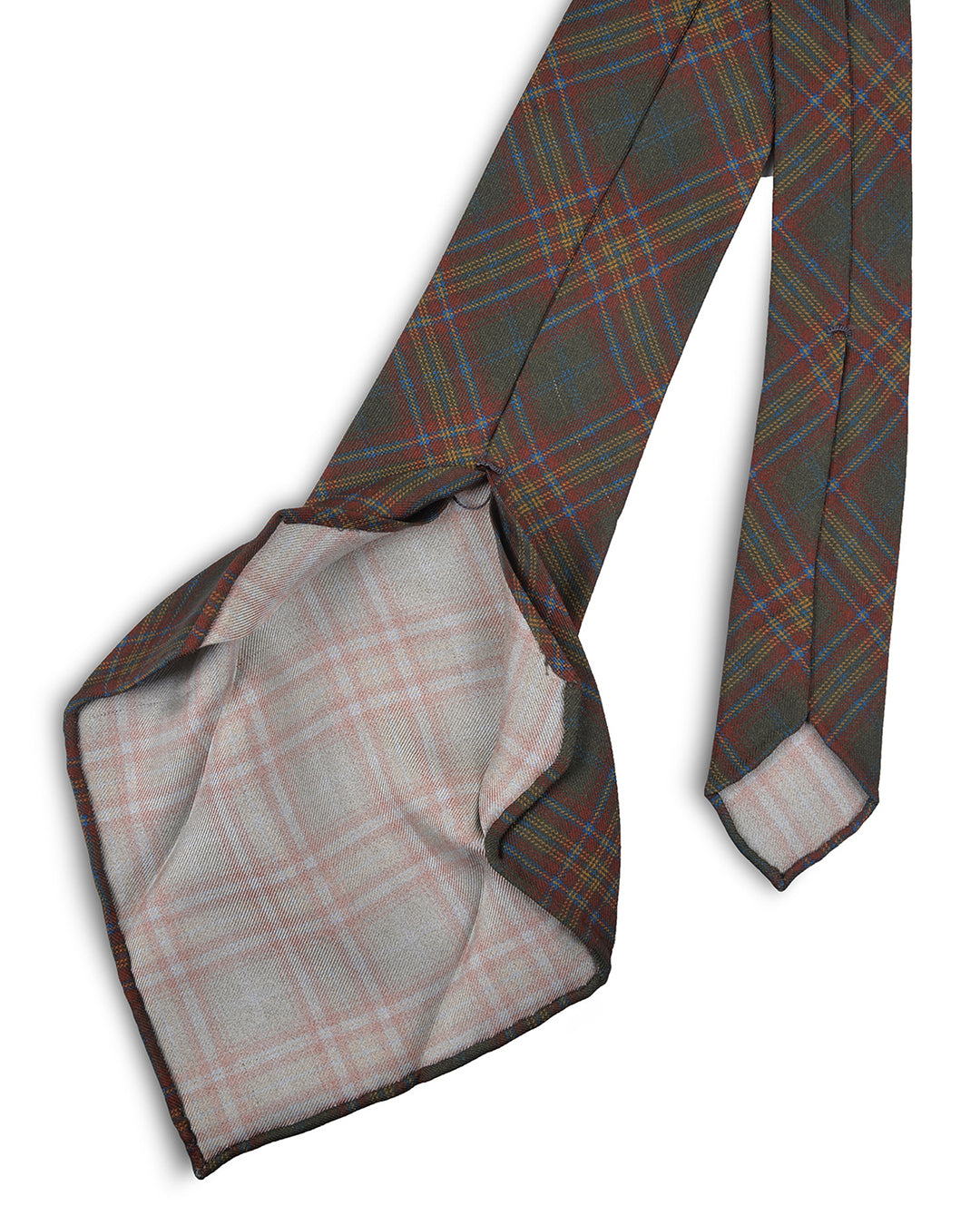 Dark Green Red Yellow Checks Tie