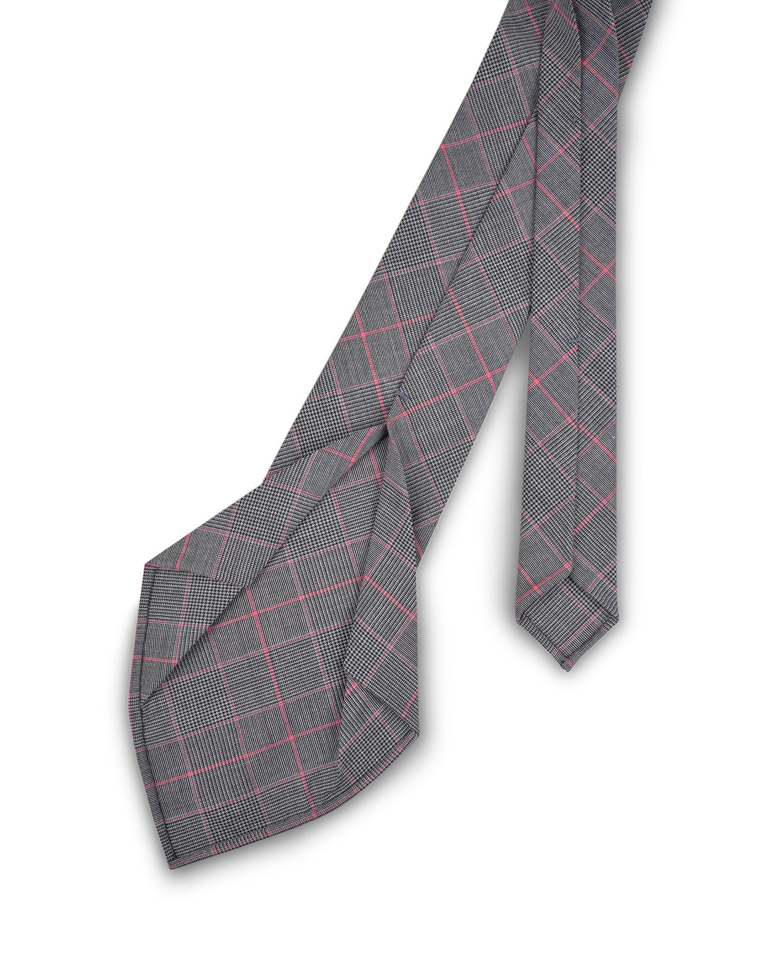 Grey Pink Pow Checks Tie - 3