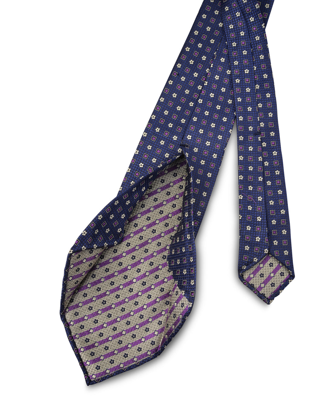Alternate Square Floral Purple Tie - 3