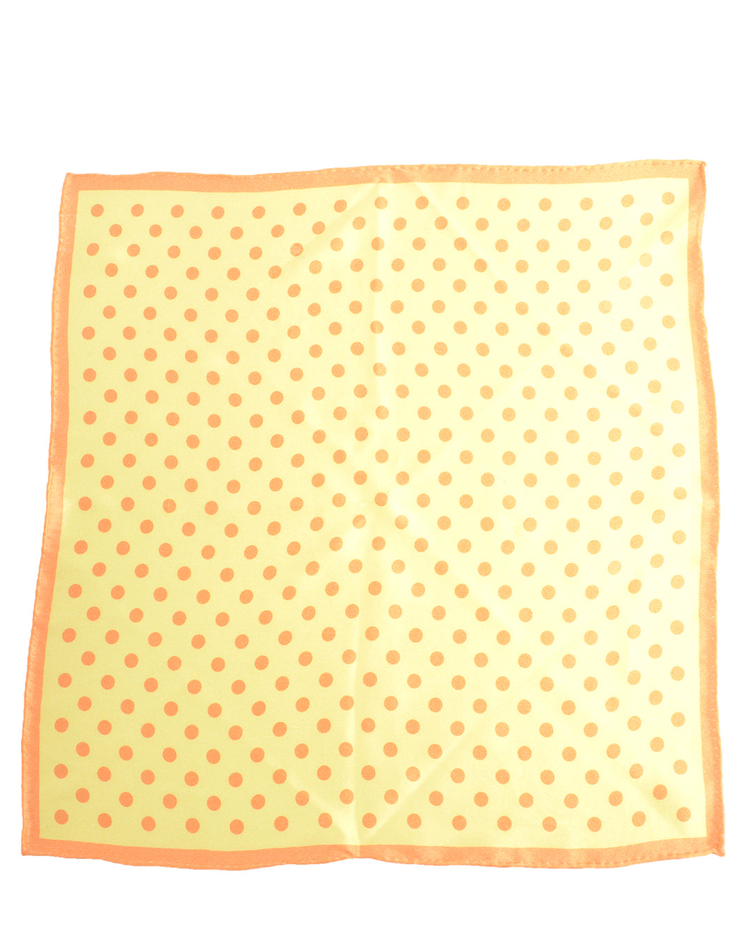 Pocket Square - Big Orange Polka Dots on Yellow