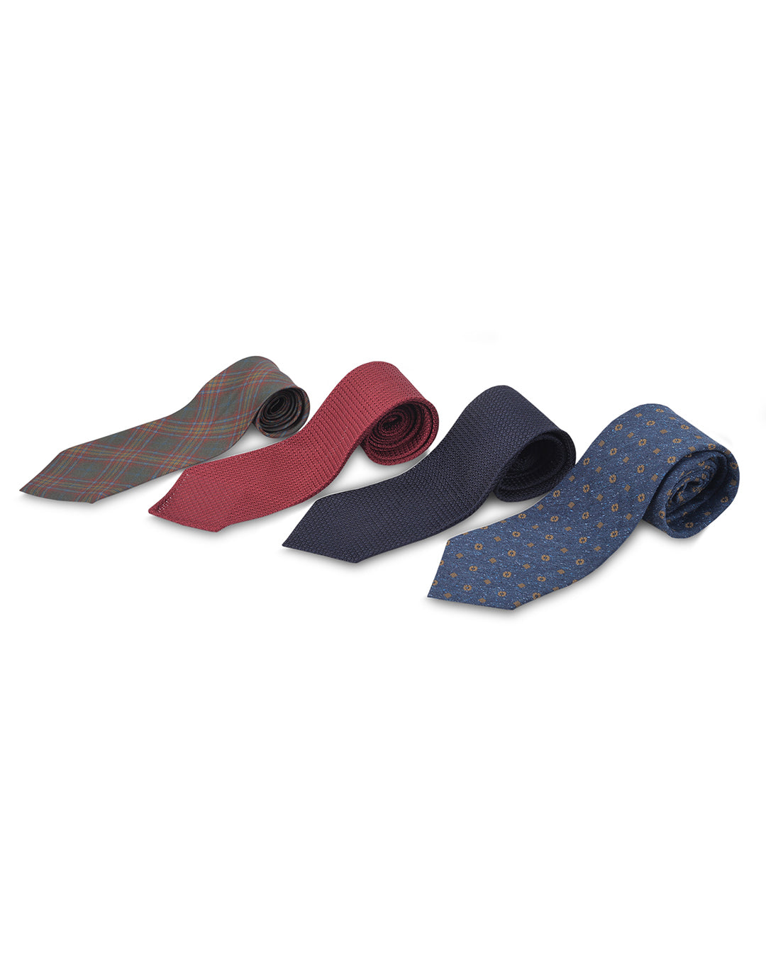 Bronze floral on Dark blue Tie - 1