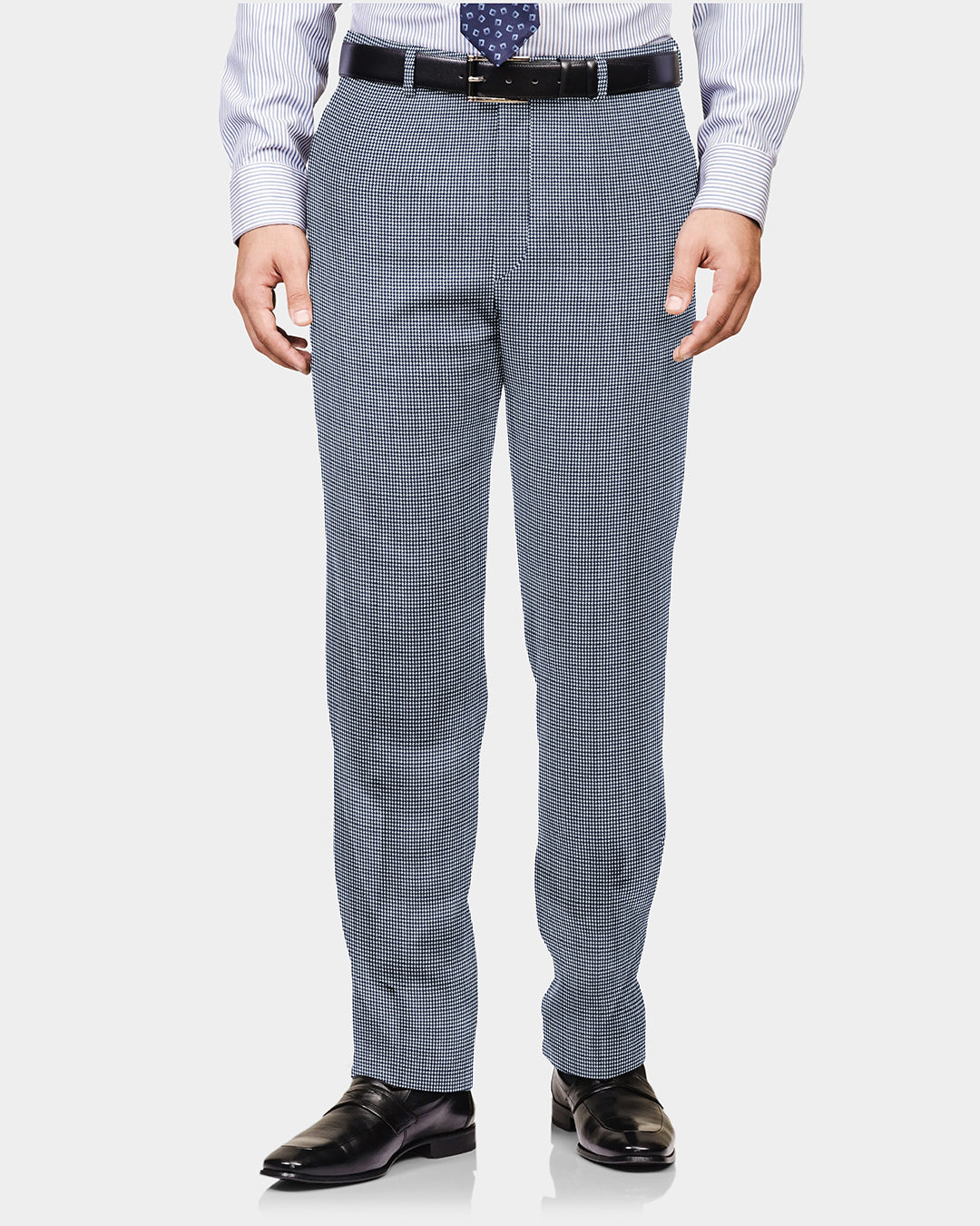Dugdale Fine Worsted Pant - Fine Navy Dogtooth - 2