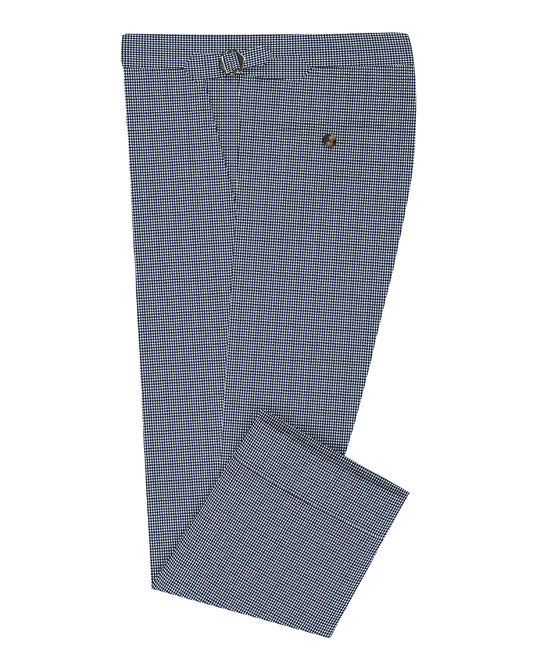 Dugdale Fine Worsted Pant - Fine Navy Dogtooth