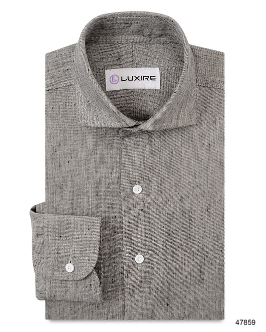 Linen: Raw Slubby Ecru Black