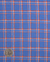 Linen: Orange White Cornflower Blue Tartan Checks
