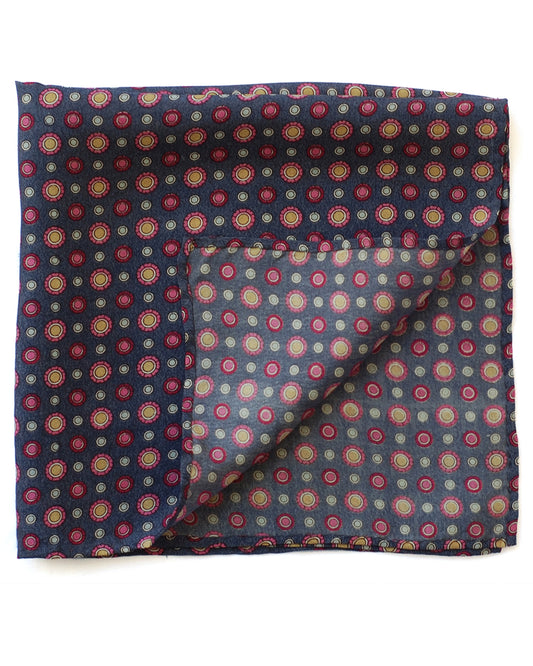 Grey Flowers Pocket Square