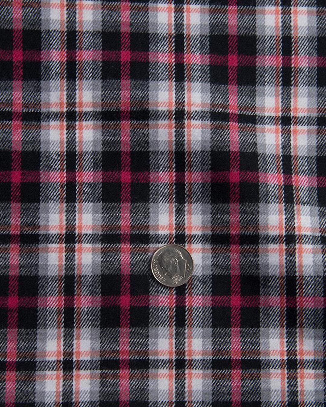 Pink Black White Madras Twill Flannel Work Shirt