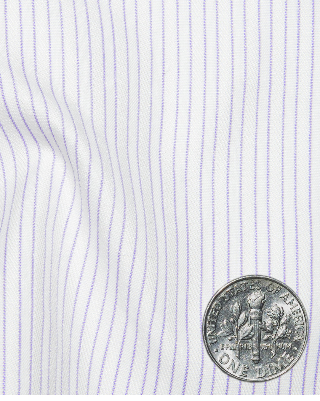 A Touch of Silk: Purple Pin Stripes With White: Natural Wrinkle Free
