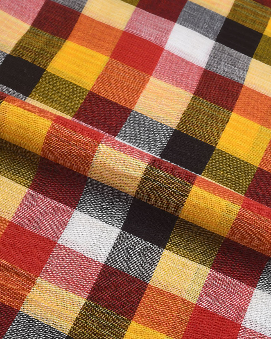 Red Yellow Bleeding Madras checks - 5