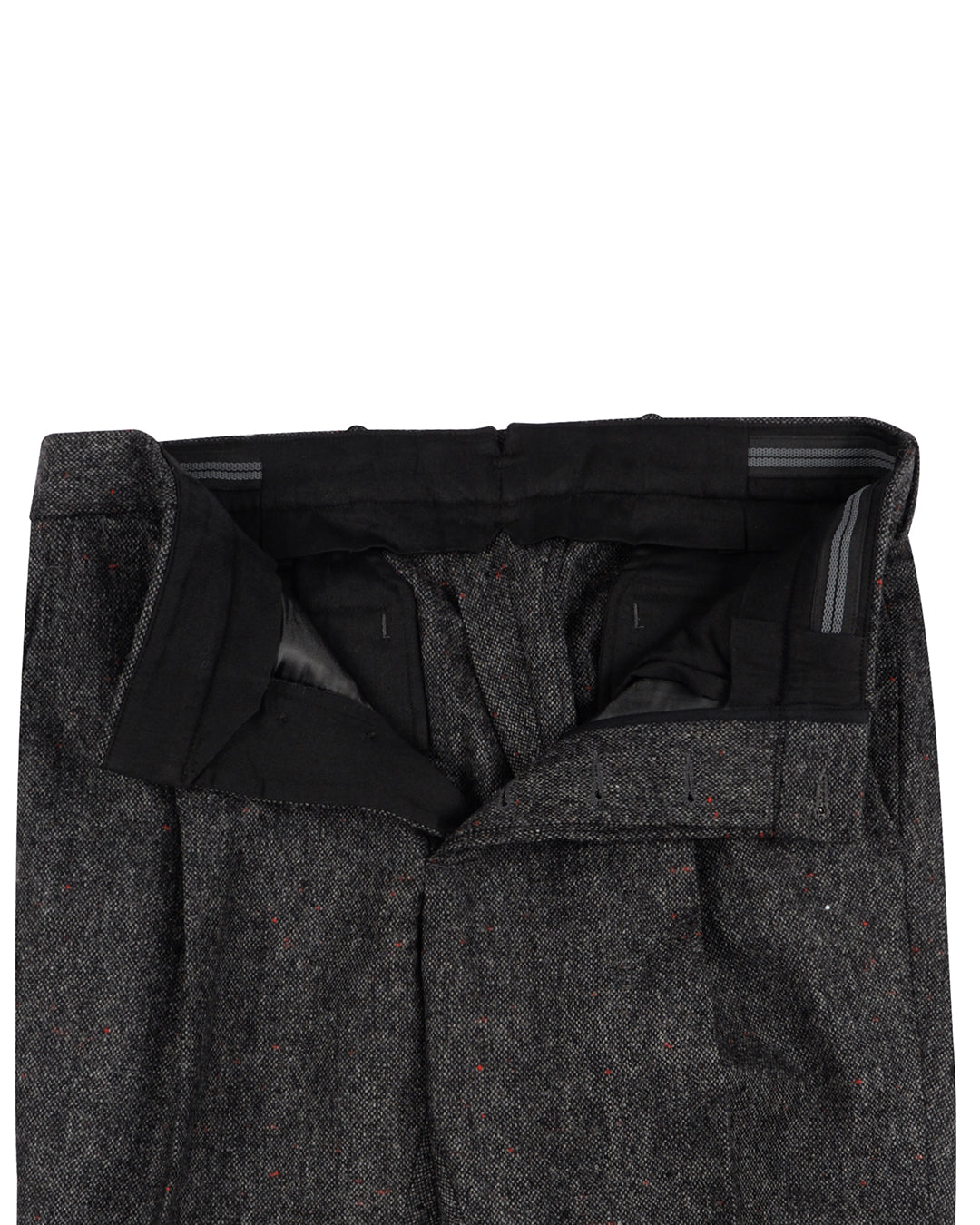 Holland & Sherry Tweed Wool Black & Grey With Red Point Tweed Point Tweed - 3