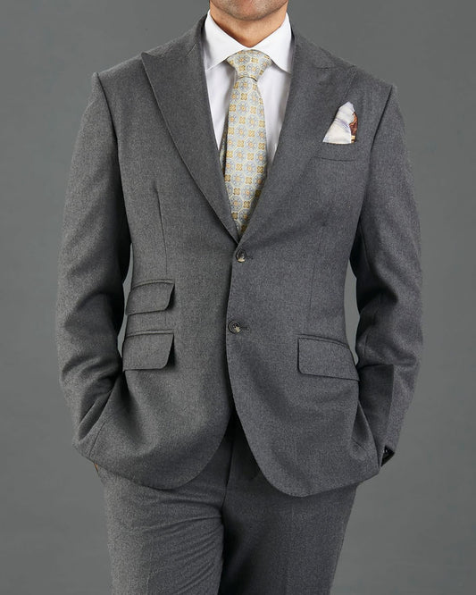 Dugdale Dark Grey Wool Flannel Suit