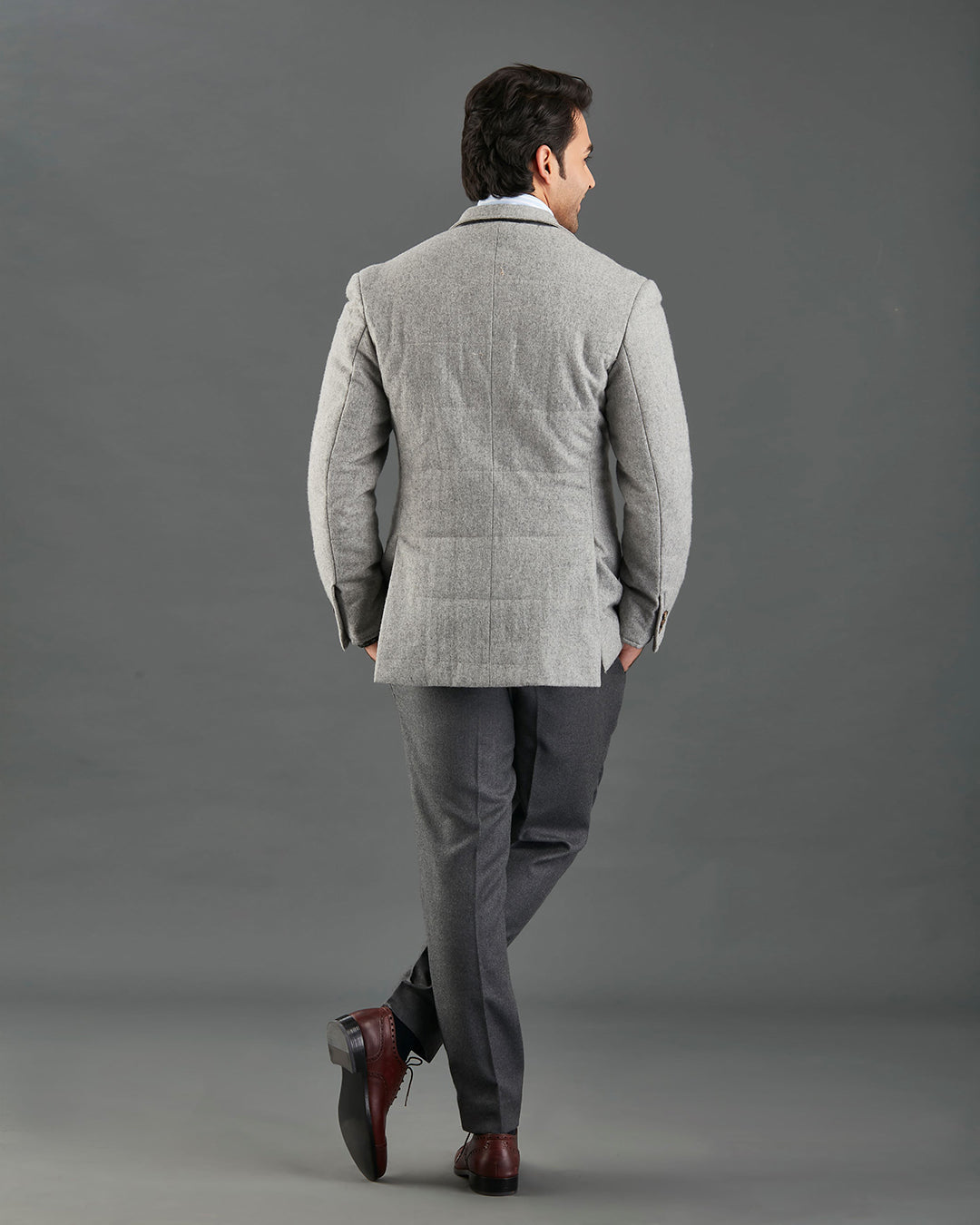 Grey Wool Flannel Chore Coat