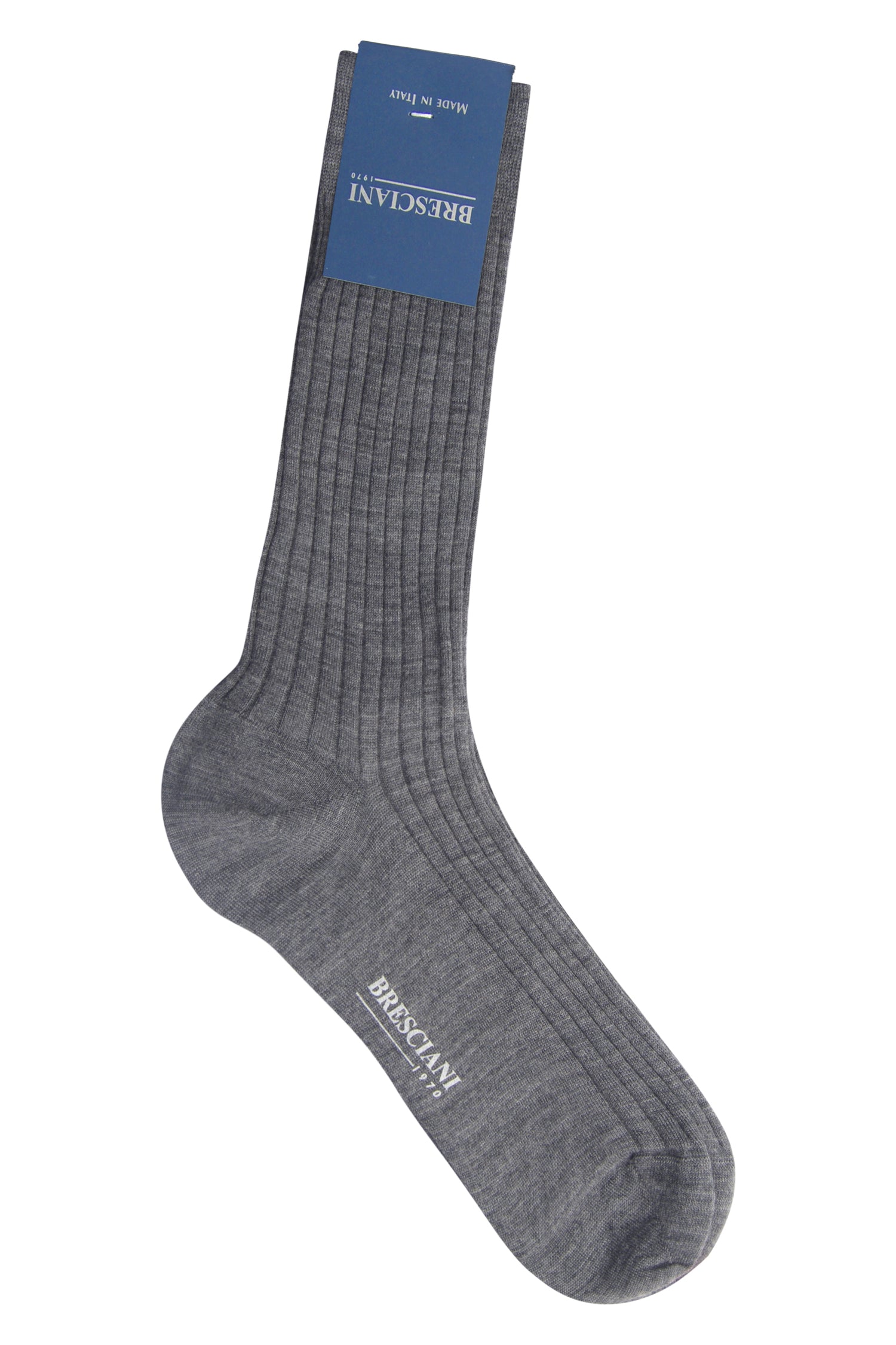 Bresciani  Wool  Socks-Grigio Medio (1696049791031)