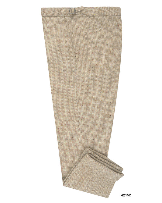 Molloy Herringbone Donegal Tweed Pants - Light Tan