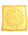 Pocket Square- Orange Print On Yellow