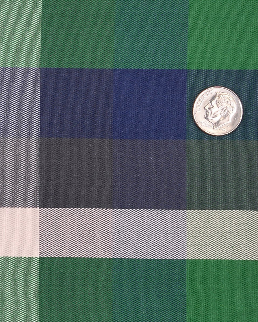Twill: Green Navy Checks - 5