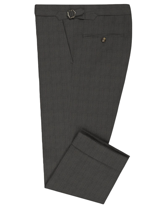 Performance Chino: Grey Herringbone