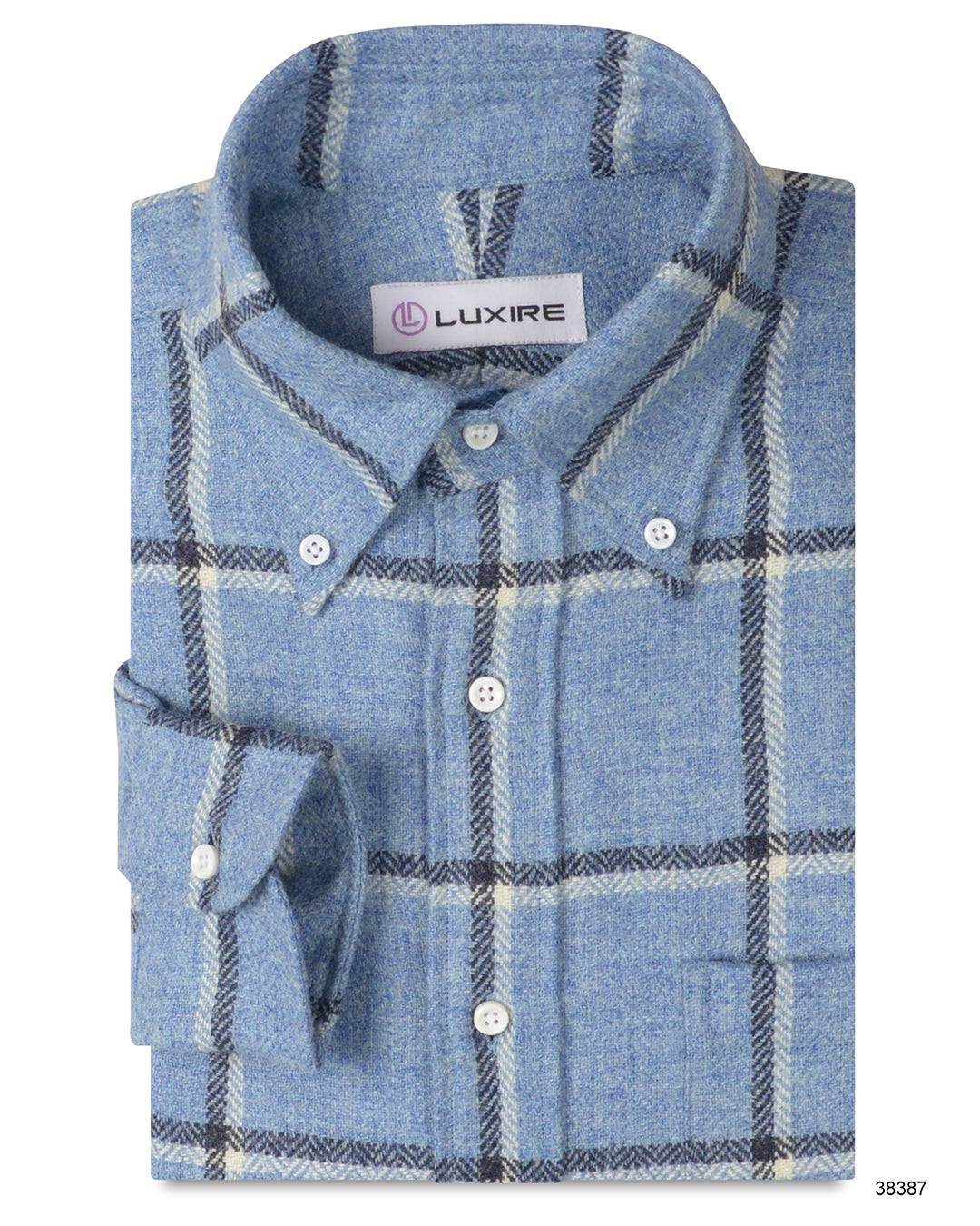 Dugdale Light Blue Windowpane Tweed Shirt - 1