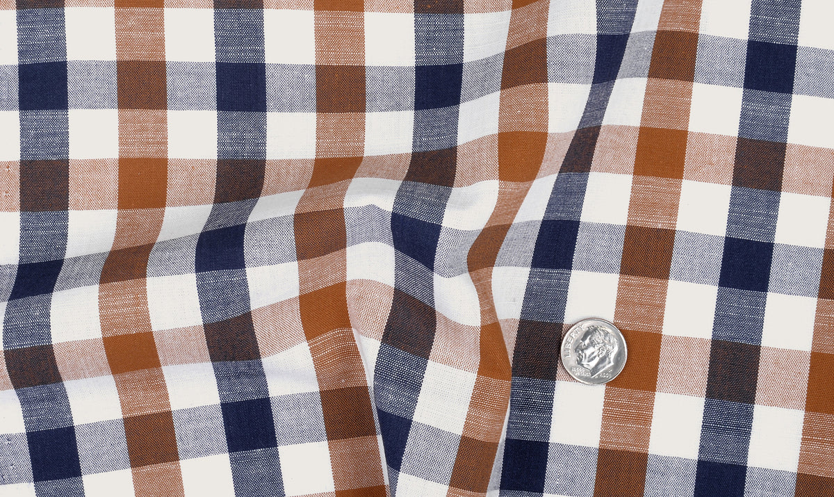 Navy Mustard Macro Gingham Checks - 4