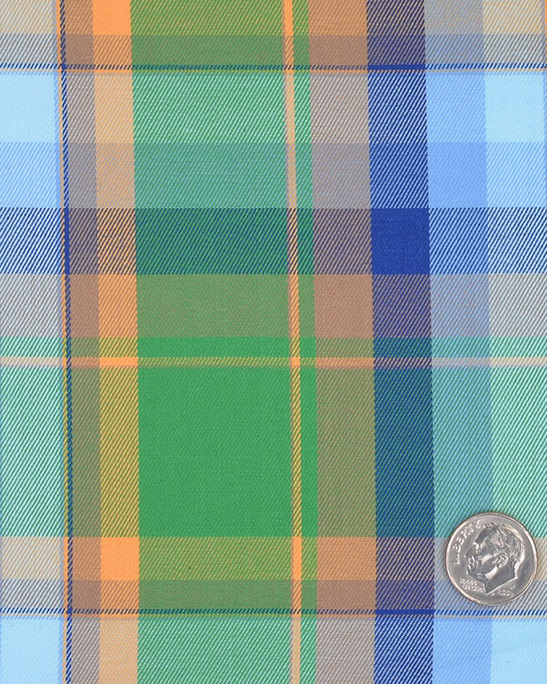 Green Yellow Blue Tartan Checks Twill - 4