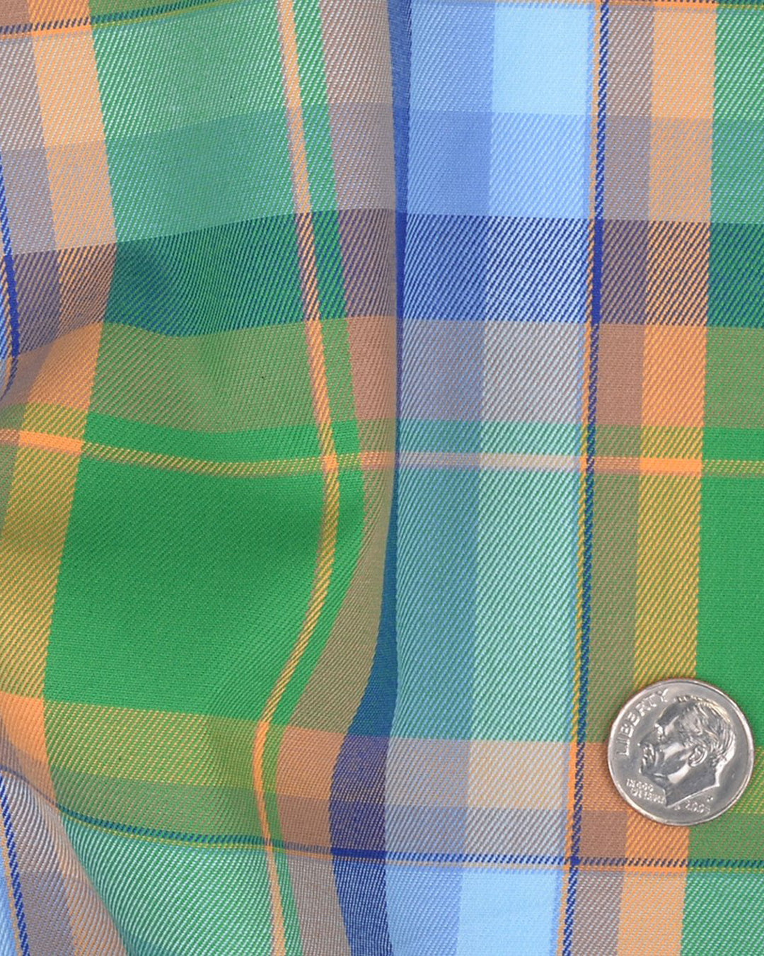 Green Yellow Blue Tartan Checks Twill