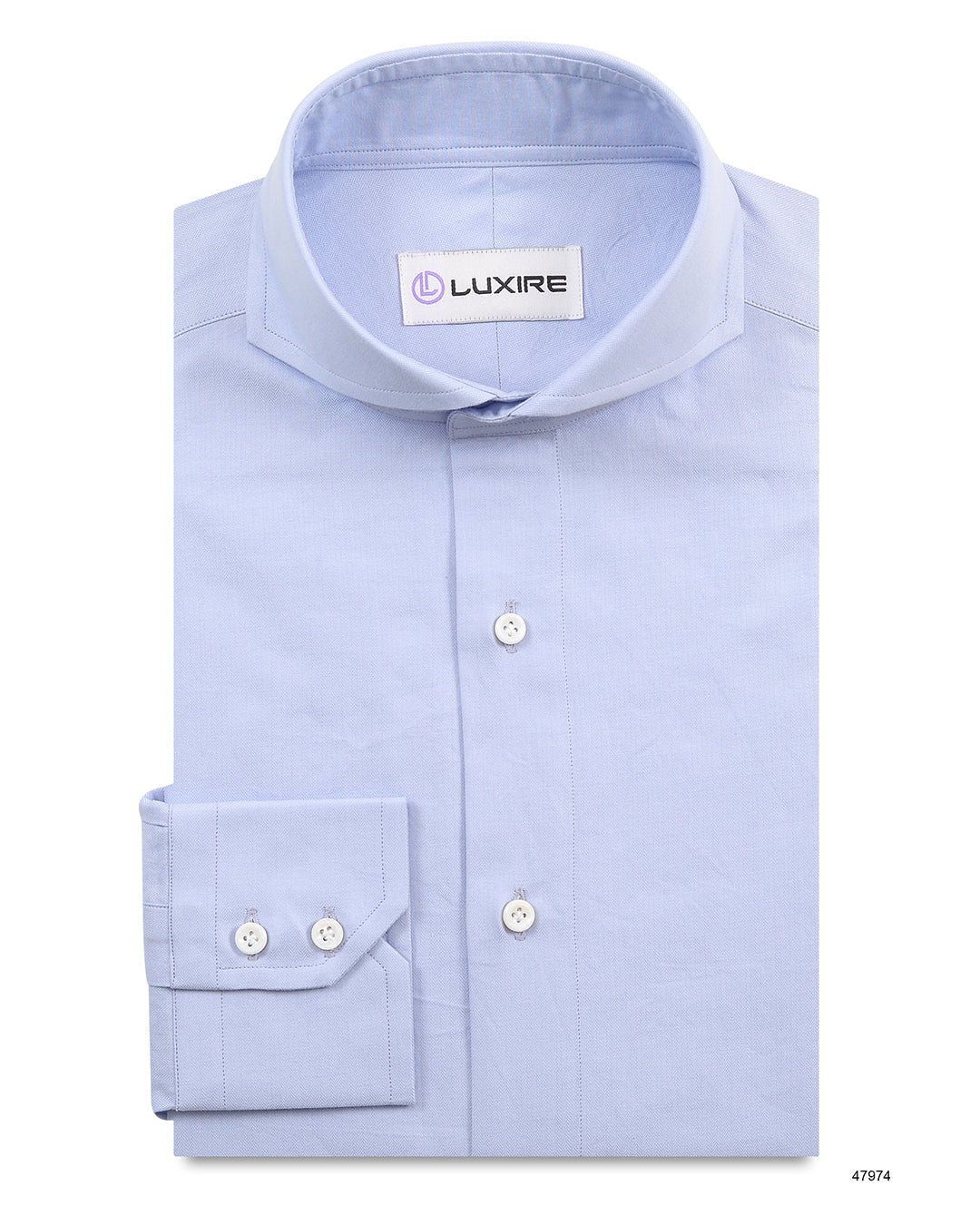 Sky Blue Herringbone Shirt