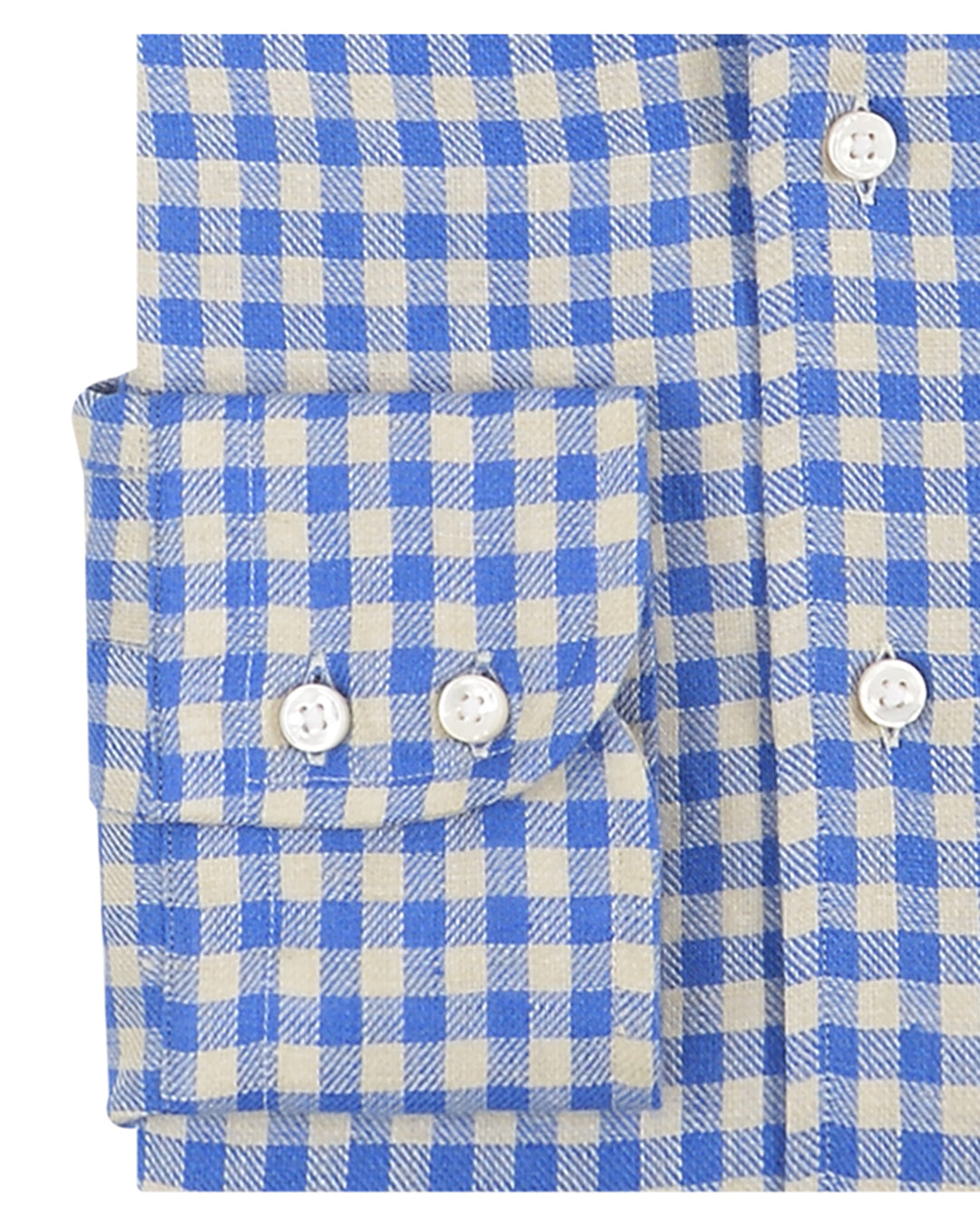 Linen:Cream Blue Gingham Checks - 3