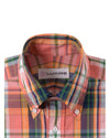 Peach Navy Green Madras Checks