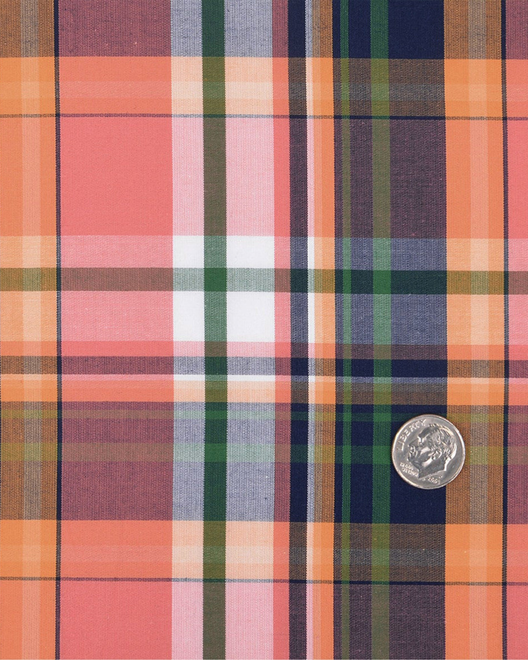 Peach Navy Green Madras Checks - 4