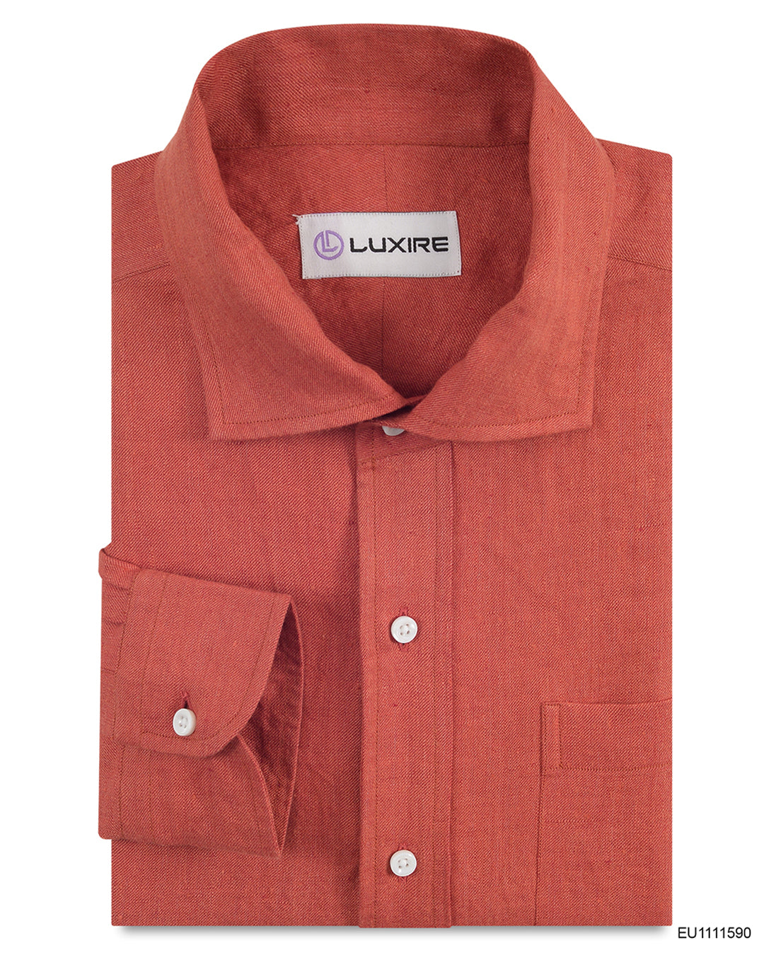 Linen: Reddish Orange Twill - 1