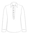 Pullover Shirt Blue White Stripes  Linen