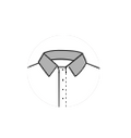 No Placket 3.5cm edge stitch
