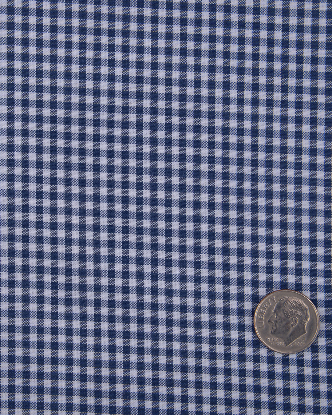 Denim Blue and White Macro Gingham Checks - 5