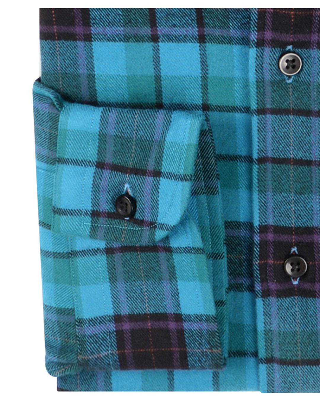 Turquoise Black Purple Tartan Plaid on Forest Green - 3