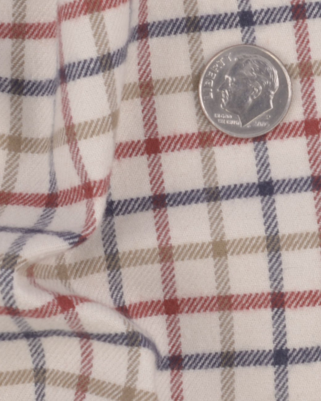 Cream Red Tan Country Checks Flannel